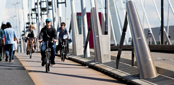 people cycling in Rotterdam
